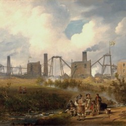 Workers near the factory